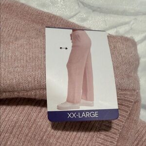 DKNY XXL Blush Cashmere Blend Knit Trousers/joggers